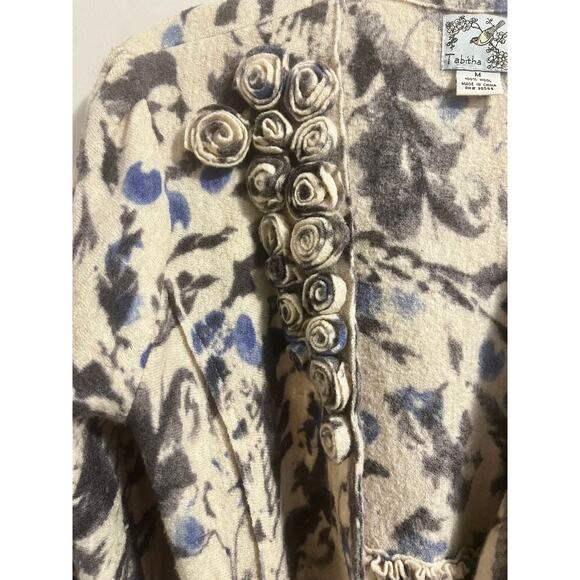 Anthropologie ‘Bud, Blossom and Blue Cardigan’ by Tabitha 100% Wool Women's sz M - Picture 6 of 8